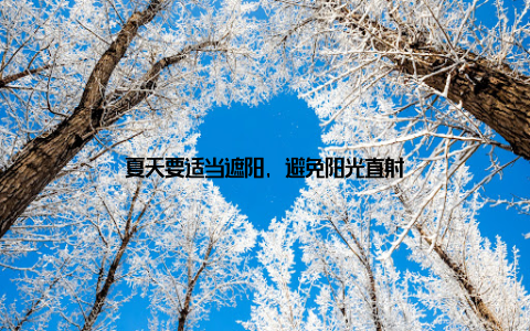 夏天要适当遮阳, 避免阳光直射