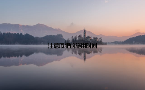 注意底肥的施用时间