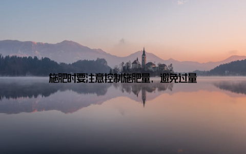 施肥时要注意控制施肥量, 避免过量