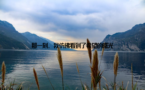 那一刻, 我仿佛看到了希望的曙光