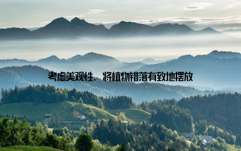 考虑美观性, 将植物错落有致地摆放